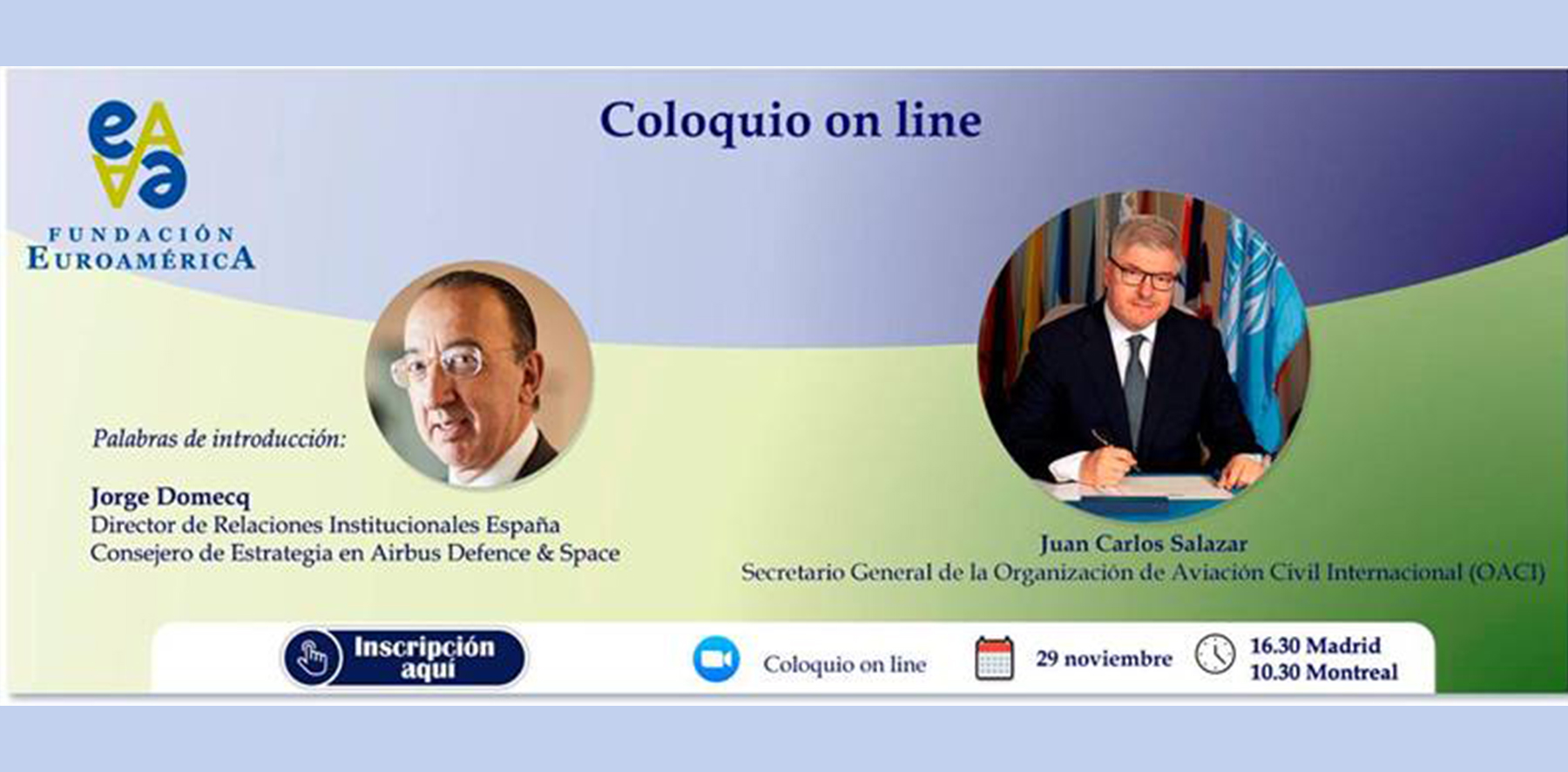 Coloquio online con Juan Carlos Salazar, Secretario General de la OACI