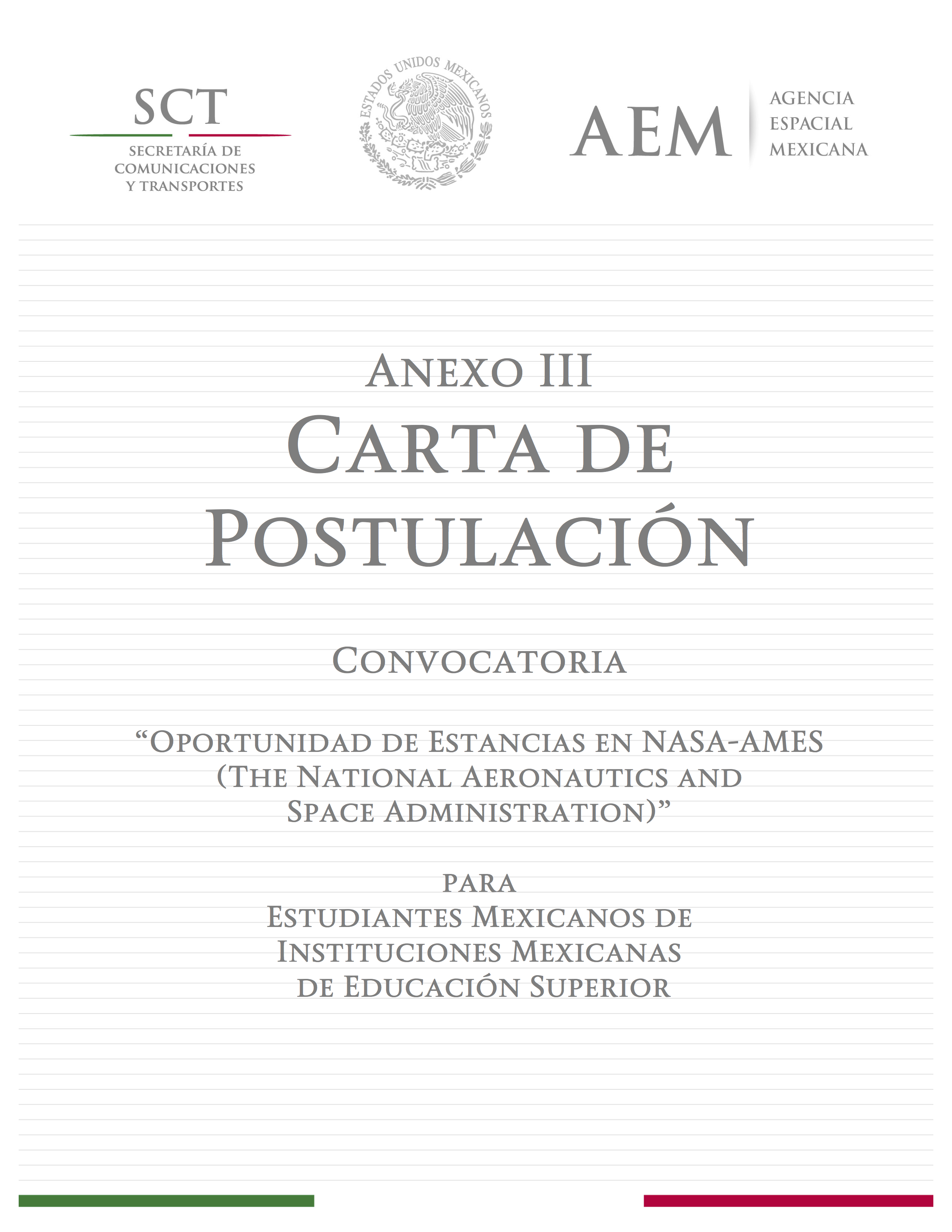 Documento Anexo tres carta de postulación para dosmildiezyseis en pdf