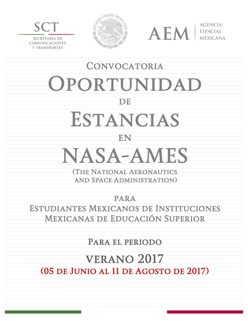  convocatoria estancias NASA-AEM verano dosmildiezysiete 