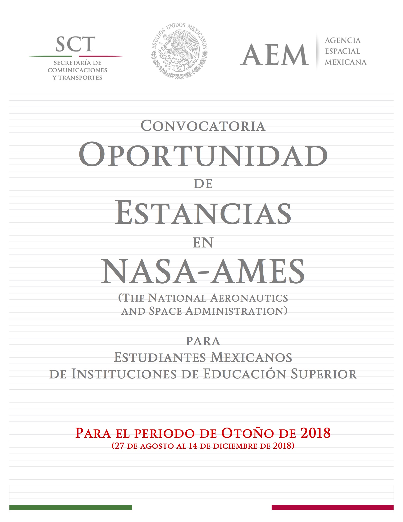 Convocatoria Estancias NASA Ames para el otoño dosmildiezyocho en PDF